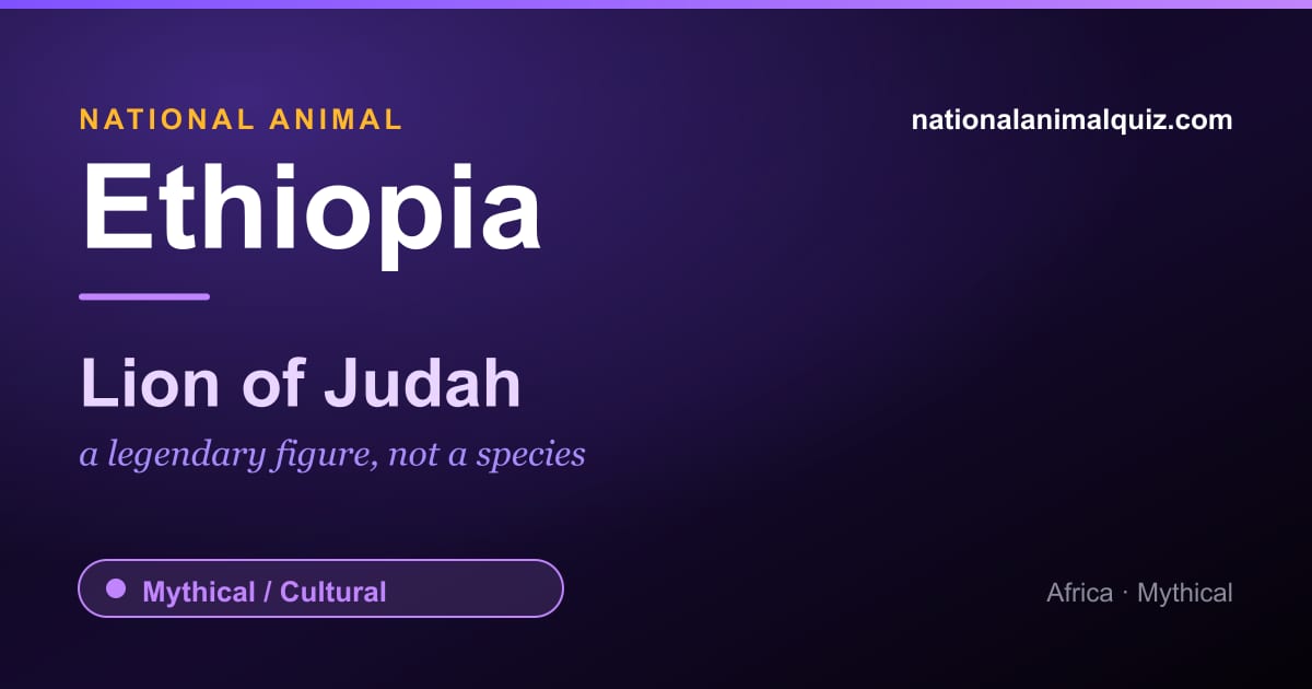 Ethiopia national animal — the Lion of Judah (a legendary figure, not a species)
