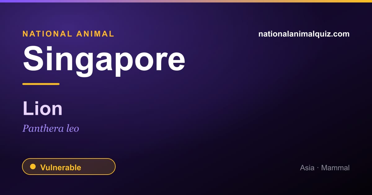 Singapore national animal — the Lion (Panthera leo)
